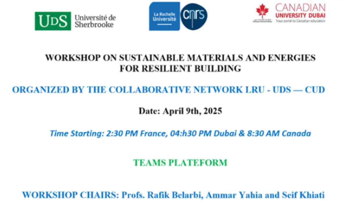 2nd Workshop on Sustainable Materials and Energies for Resilient Buildings