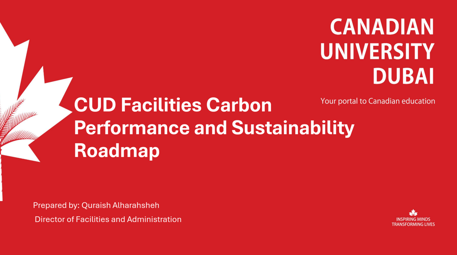 CUD Facilities Carbon Performance and Sustainability Roadmap: 2026