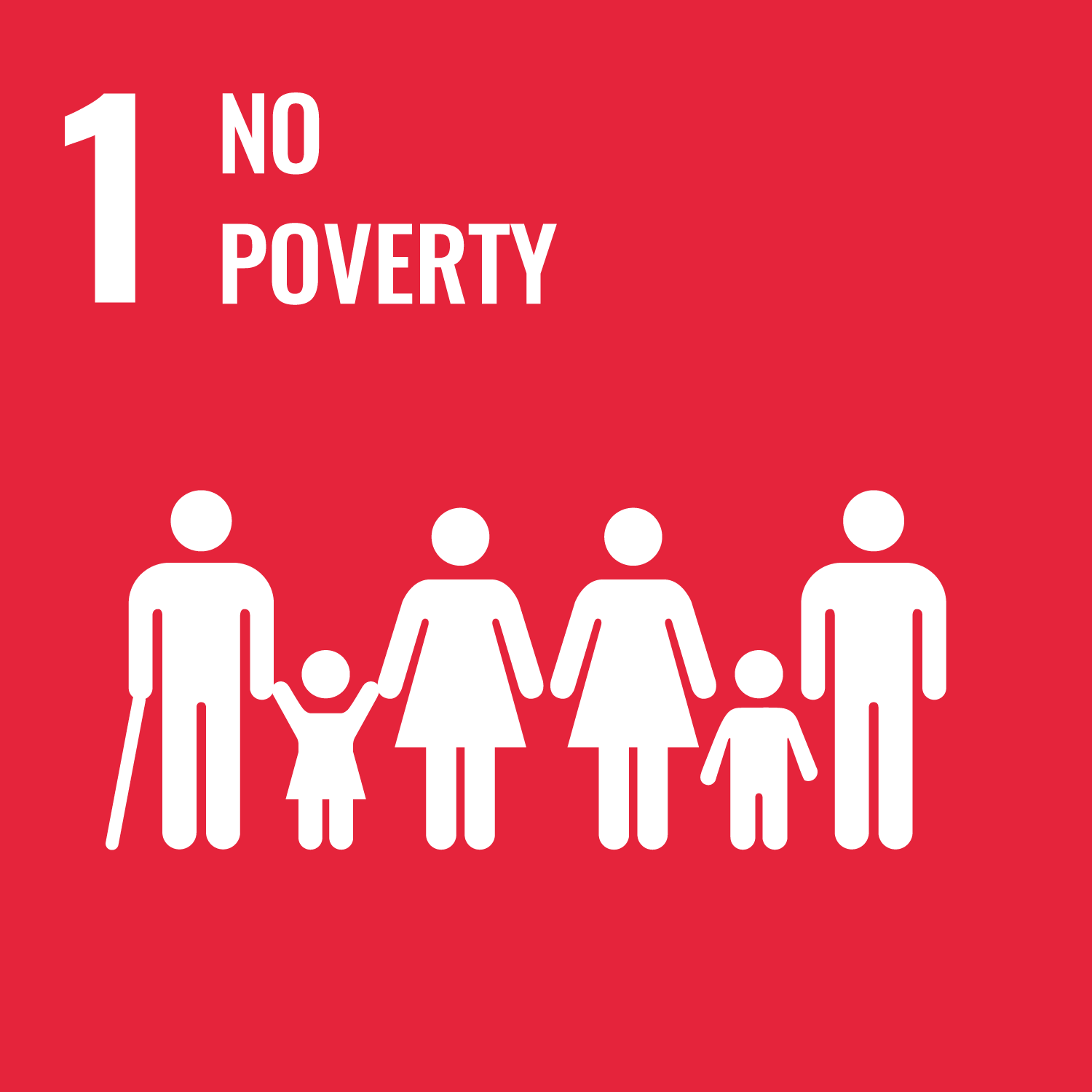 SDG 1: End poverty in all its forms everywhere (United Nations Sustainable Development Goal 1 icon)