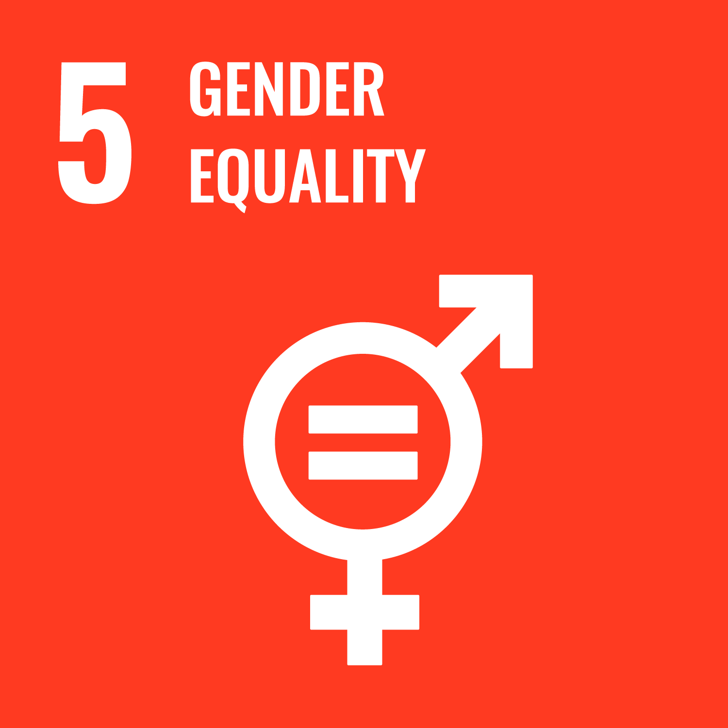 SDG 5: Achieve gender equality and empower all women and girls (United Nations Sustainable Development Goal 5 icon)