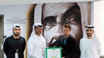 Mr.Stephane Chabas receiving Award from Dubai Police