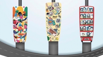 A promotional image from Brand Dubai showing three decorated parking meters