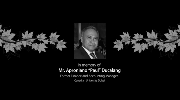 In memory of Mr. Aproniano “Paul” Ducalang, Former Finance Manager