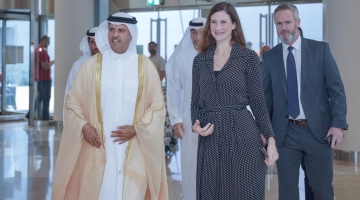 Mr. Buti Saeed Al Ghandi, Chancellor, Canadian University Dubai is joined by Dima Al Sadi, Najah’s Event Manager, at the opening of Najah Dubai.