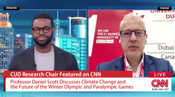 Canadian University Dubai Research Chair Featured on CNN Discussing Climate Change and the Future of the Winter Olympics