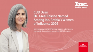 CUD’s Dr. Aseel Takshe named among Inc. Arabia’s Women of Influence 2026
