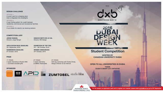 CUD LAUNCHES STUDENT COMPETITION FOR DUBAI DESIGN WEEK	