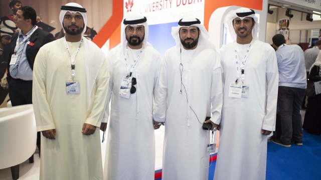 Our student Abdalla with the Public Figures and Social Media Influencers Jasem Ali and Khaled Al Sowaidi