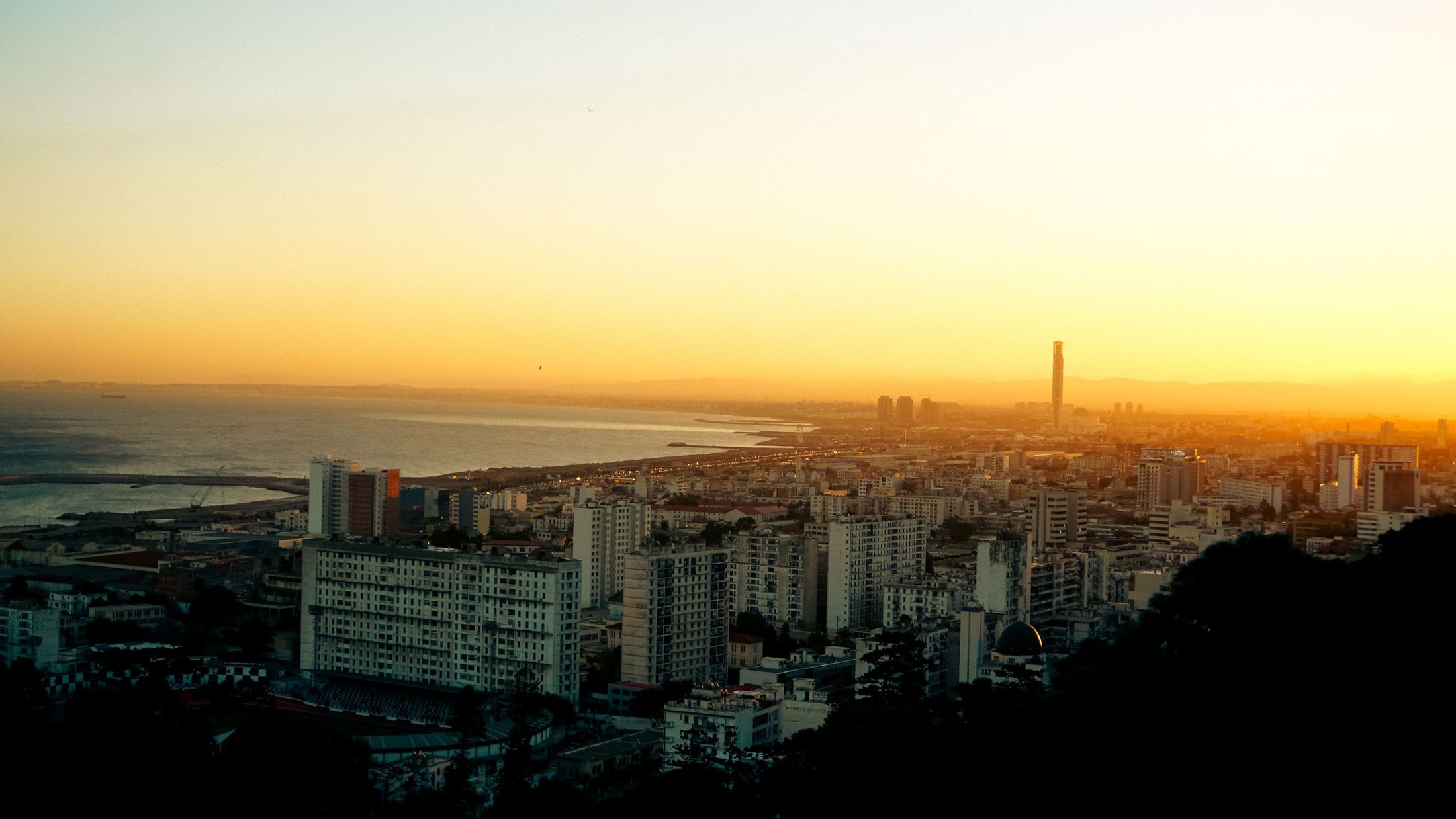 The Bay of Algiers at dusk